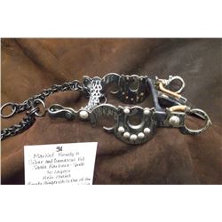 Marked Rowdy 8 Silver and Damascus Bit- Santa Barbara- Spade- 30 Layers- Rein Chains- Rowdy Gingeric