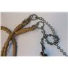 Image 12 : GS Garcia- Elko, Nev. Silver Inlaid Bit- Carmel Cheek- Spade- Rein Chains- Old Headstall with Nickel