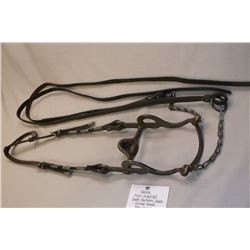 Garcia Nickel Inlaid Bit- Santa Barbara Cheek- Salinas Mouth- Rein Chains- One Ear Headstall with Ni