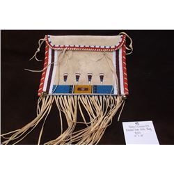 Robert Guion 05 Beaded Deer Hide Bag- Bells- 13" X 18"