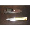 Image 2 : Skaggs Bone Handle Knife- Overall 7"- Blade 3"- Sheath