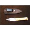 Image 3 : Skaggs Bone Handle Knife- Overall 7"- Blade 3"- Sheath