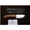 Image 1 : Skaggs Wood Handle Knife- Overall 8.5"- Blade 3.5"- Sheath