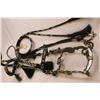 Image 2 : Deer Lodge Prison Made Hitched Horsehair Bridle with Matching Reins- Fulling Hitched including Poppe
