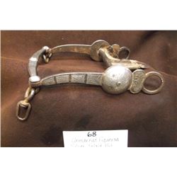 Unmarked Figueroa Silver Inlaid Bit- California Cheek- Spade