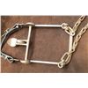 Image 9 : Unmarked Tapia Silver Inlaid Bit- El Toro Cheek- Spade- Rein Chains- One Ear Headstall with Silver B