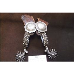 Unmarked Mike Morales Silver Inlaid Spurs- Heart and Diamond Pattern- #84 San Francisco Spurs (page 