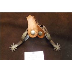 Crockett Silver Overlaid Spurs- Iron- Straps