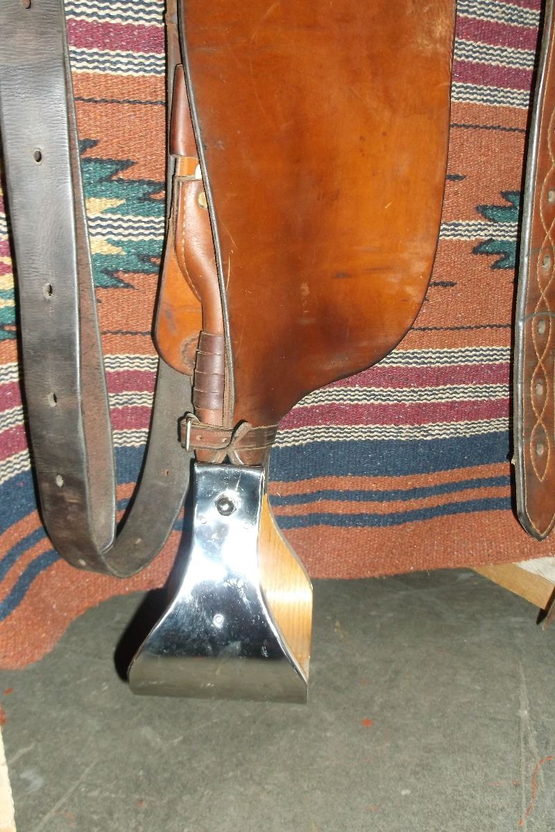 John Seymour Dillon, MT. Saddle 16" Seat Mule Hide Wrapped Post Horn