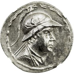 BACTRIA: Eucratides I, ca. 170-145 BC, AR tetradrachm (16.89g). NGC MS