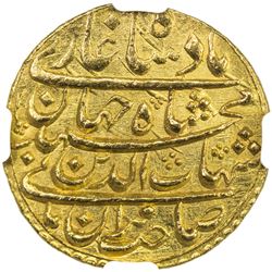 MUGHAL: Shah Jahan I, 1628-1658, AV mohur, Surat, year 2. NGC MS64