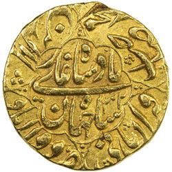 MUGHAL: Shah Jahan I, 1628-1658, AV mohur (10.90g), Daulatabad, AH1068 year 32. EF