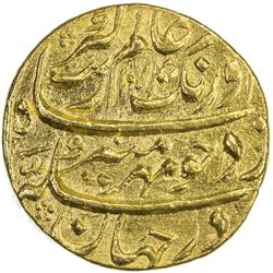 MUGHAL: Aurangzeb, 1658-1707, AV mohur (10.92g), Multan, AH1074 year 6. UNC