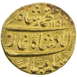 MUGHAL: Muhammad Shah, 1719-1748, AV mohur (10.94g), Lahore, AH1152 year 22. VF-EF