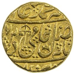 MUGHAL: Shah Alam II, 1759-1806, AV mohur (10.71g), Shahjahanabad, AH(119)7 year 25. VF