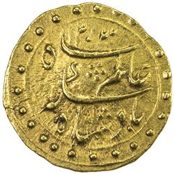 BENGAL PRESIDENCY: AV 1/16 mohur (0.76g), "Murshidabad", AH1203 year 19. VF-EF