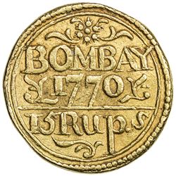 BOMBAY PRESIDENCY: AV 15 rupees (11.87g), Bombay, 1770//AH1184 year 9. NGC MS61