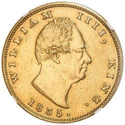 BRITISH INDIA: William IV, 1830-1837, AV 2 mohurs, 1835(c). NGC AU
