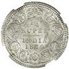 Image 2 : BRITISH INDIA: Victoria, Empress, 1876-1901, AR 1/4 rupee, 1879-C. NGC MS64