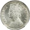 Image 1 : BRITISH INDIA: Victoria, Empress, 1876-1901, AR 1/4 rupee, 1880-C. NGC MS64