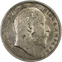BRITISH INDIA: Edward VII, 1901-1910, AR rupee, ND (1903-10). EF