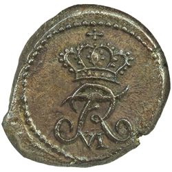 TRANQUEBAR: Frederik VI, 1806-1839, AE 10 kas, 1838. NGC AU58