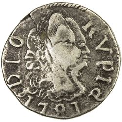 DIU: Maria I & Pedro III, 1777-1786, AR rupia (10.64g), 1781. VF