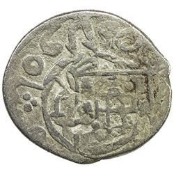GOA: Pedro II, 1683-1706, AR 1/2 xerafim (3.32g), 1688. VF