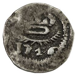 GOA: Joao V, 1706-1750, AR 1/2 tanga (0.58g), 1726. F-VF