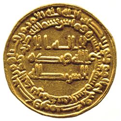 ABBASID: al Mu'tasim, 833-842, AV dinar (4.19g), Madinat al-Salam, AH219. EF