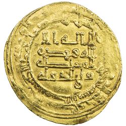 ABBASID: al-Muktafi, 902-908, AV dinar (4.04g), Hamadan, AH291. VF-EF