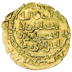 ABBASID: al-Mustadi, 1170-1180, AV dinar (1.01g), Madinat al-Salam, AH(56)8. VF-EF