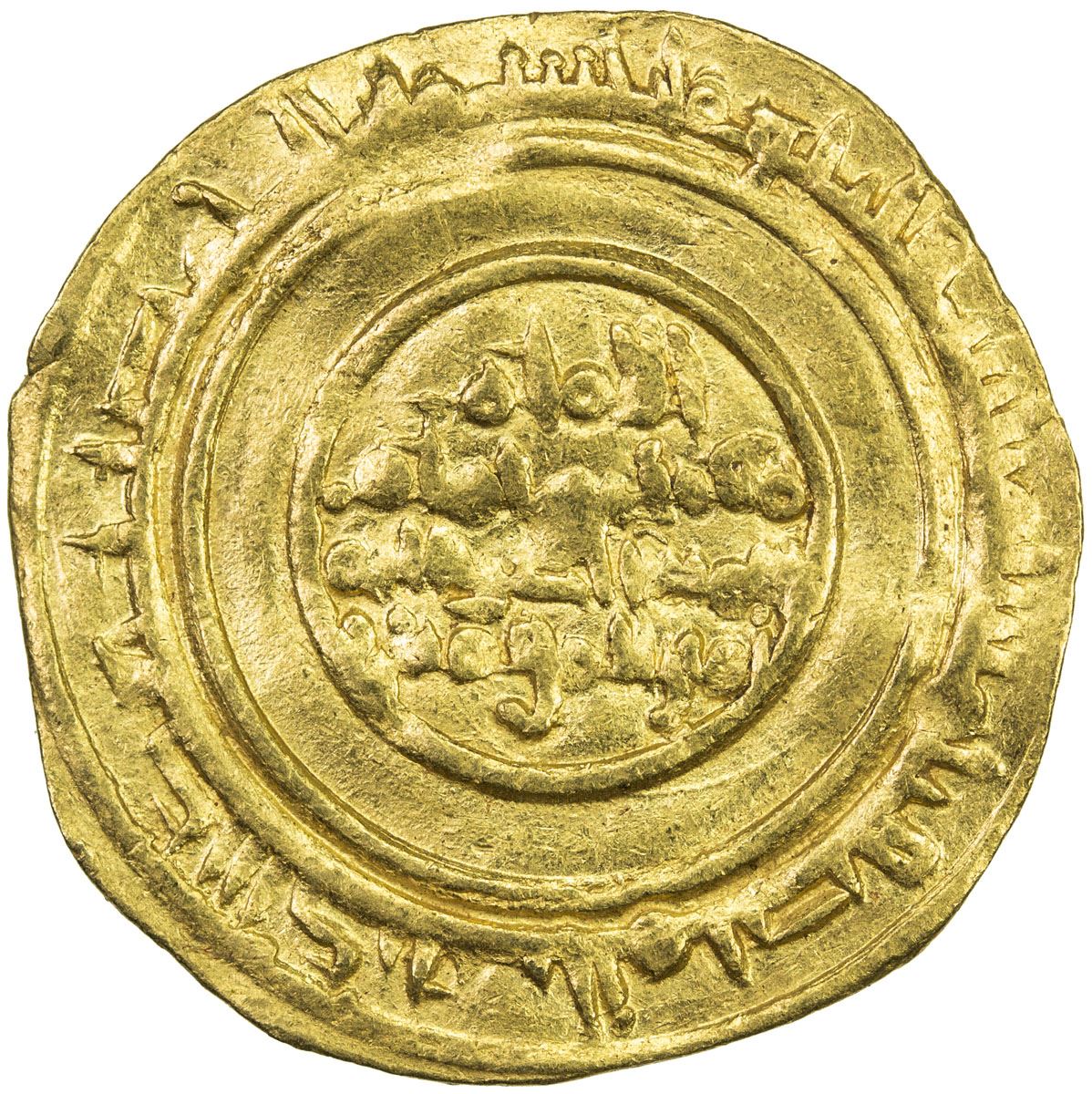 FATIMID alMustansir, 10361094, AV dinar (4.08g), alMansuriya, AH430. VF