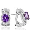 Image 2 : Natural Amethyst & Diamond Earrings