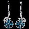 Image 1 : LONDON BLUE TOPAZ & WHITE CZ STERLING silver Earrings