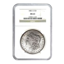1883-O $1 Morgan Silver Dollar - NGC MS63