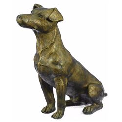 Dog Bronze Statue Décor on marble base