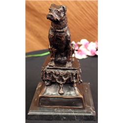 Labrador Puppy Dog Bronze Sculpture on marble base