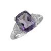 Image 1 : SS AMETHYST / DIAMOND RING - Size 7 (#10162A)