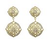 Image 1 : Sterling Silver Matte Gold Plated Medallion Filigree Circles Earrings With Czs