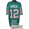 Image 1 : Bob Griese Signed Miami Dolphins Teal TB Prostyle Jersey W/ Embroidered Stats- JSA Hologram