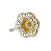 Image 1 : Sterling Silver Two Tone Flower Ring