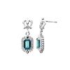 Image 1 : 1/3CT DIAMOND/ LONDON BLUE TOPAZ SILVER EARRINGS (#5649LDN)