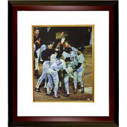 Mike Greenwell Signed Boston Red Sox 16X20 Color Photo Custom Framed 1986 AL Champs W/ 19 Signatures