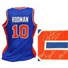 Image 1 : Dennis Rodman Signed Blue Custom Basketball Jersey W/Back 2 Back 89-90
