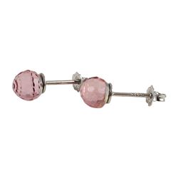 Sterling Silver Pink Stud Earring