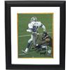 Image 1 : Larry Brown Signed Dallas Cowboys 8X10 Photo Custom Framed SB XXX MVP (Vertical Run)- Brown Hologram