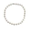 Image 2 : White 14Mm Faceted Semi-Bright Shell Pearls Necklace, With Sterling Silver Lobster Lock, 18"