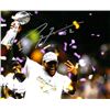 Image 1 : Ray Lewis Signed Baltimore Ravens 8X10 Photo (SB XLVII Trophy Celebration)