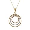 Image 1 : Brass Tri Color Open Circles Pendant, 56Mm Long, On Gold Plated Brass Chain, 16&Quot; 2&Quot;